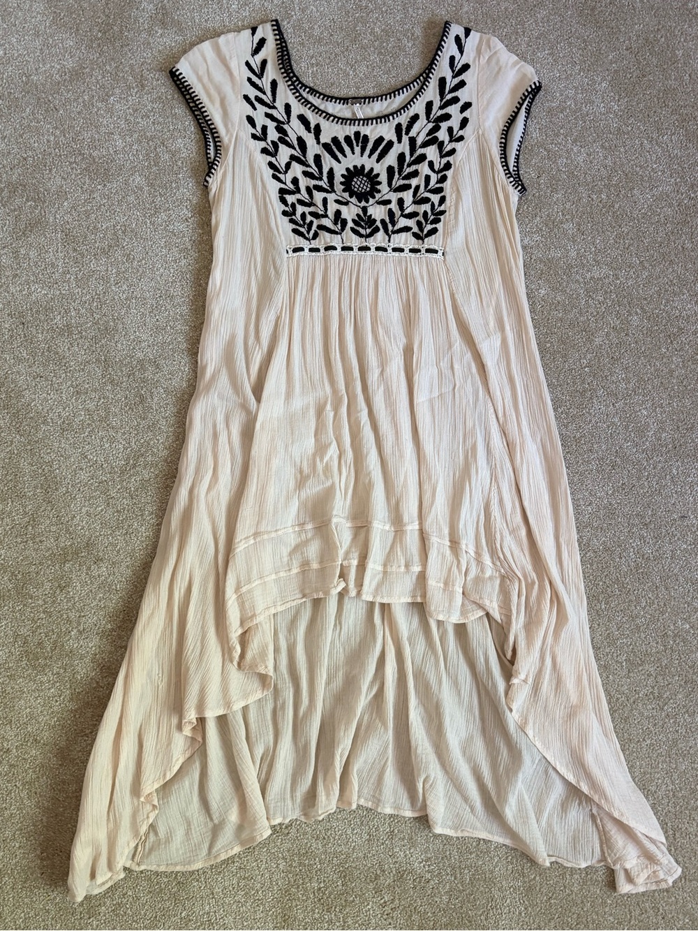 Free People High-Low Embroidered floral dress